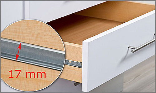 Installing partial extension ball bearing runner for 17 mm groove Installing partial extension ball bearing runner for 17 mm groove