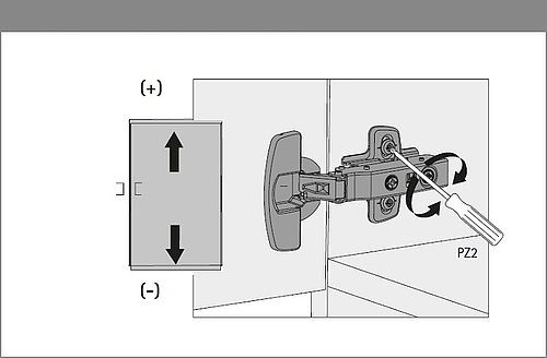 Oblong hole height adjustment