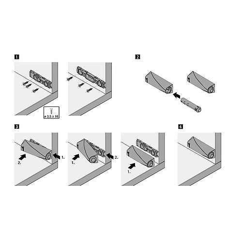 Push to open zum Anschrauben