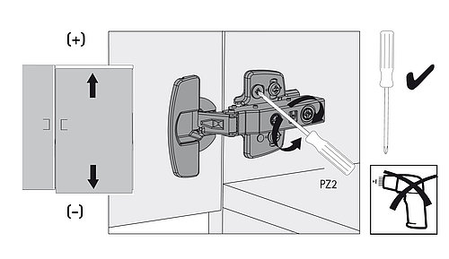 Eccentric cam height adjustment